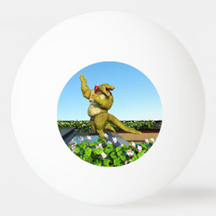 Lustige Krokodil-Champagner-Poolparty-Kunst Tischtennisball