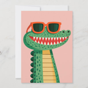 Lustige Krokodil-Sonnenbrille Süßes Cartoon-Tier Feiertagskarte