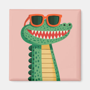 Lustige Krokodil-Sonnenbrille Süßes Cartoon-Tier Magnet