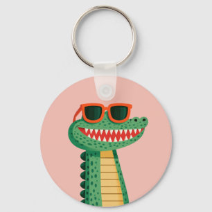 Lustige Krokodil-Sonnenbrille Süßes Cartoon-Tier Schlüsselanhänger