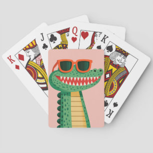 Lustige Krokodil-Sonnenbrille Süßes Cartoon-Tier Spielkarten