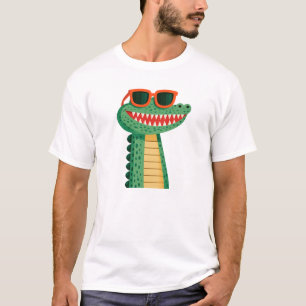 Lustige Krokodil-Sonnenbrille Süßes Cartoon-Tier T-Shirt