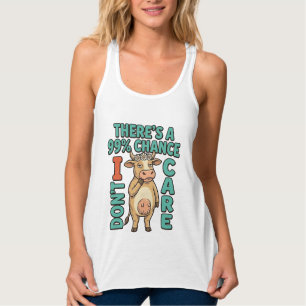 Lustige Kuh 99% Chance, dass es mir egal ist Vinta Tank Top