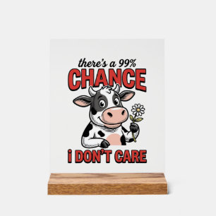 Lustige Kuh Chance Ist Mir Egal Vintage Acrylschild