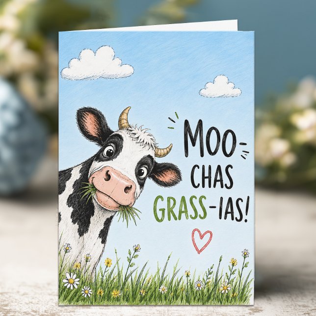 Lustige Kuh Danke Karte (Funny Cow Thank You Card)