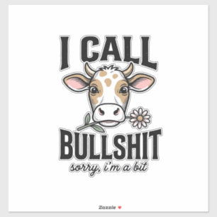 Lustige Kuh, die ich Vintage-Shirt-Design_1 nenne Aufkleber