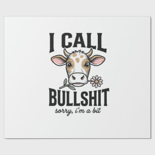 Lustige Kuh, die ich Vintage-Shirt-Design_1 nenne Geschenkpapier