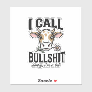 Lustige Kuh, die ich Vintage-Shirt-Design nenne_1 Aufkleber