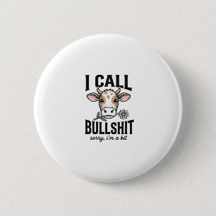 Lustige Kuh, die ich Vintage-Shirt-Design nenne_1 Button