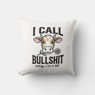 Lustige Kuh, die ich Vintage-Shirt-Design nenne_1 Kissen