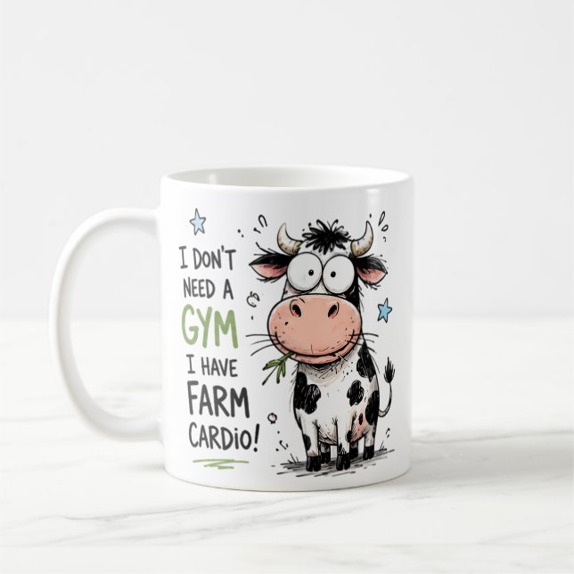Lustige Kuh Farm Cardio Kaffeetasse (Links)