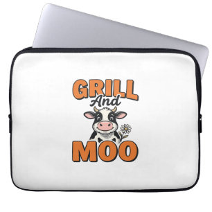 Lustige Kuh Grill Und Muh Vintage T-Shirt Design_1 Laptopschutzhülle
