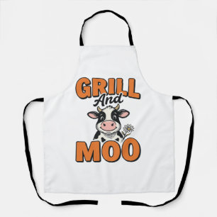 Lustige Kuh Grill Und Muh Vintage T-Shirt Design_1 Schürze