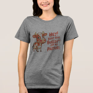 Lustige Kuh hält Stier fern Tri-Blend Shirt