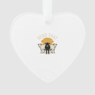 Lustige Kuh-Herde Vintage-Stich-Design Ornament