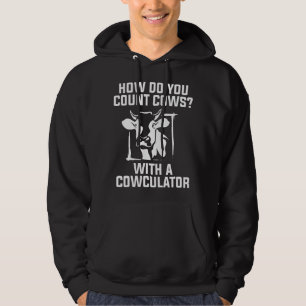 Lustige Kuh Kuhkulator Wortspiel Landwirtschaft Pu Hoodie