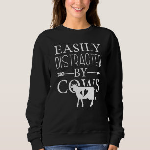 Lustige Kuh leicht abgelenkt von Kühen Milchviehbe Sweatshirt