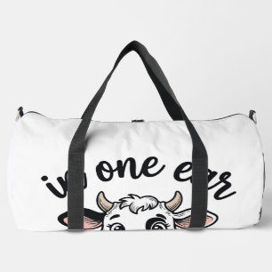 Lustige Kuh mit einem Ohr aus dem Euter-Shirt-Desi Duffle Bag