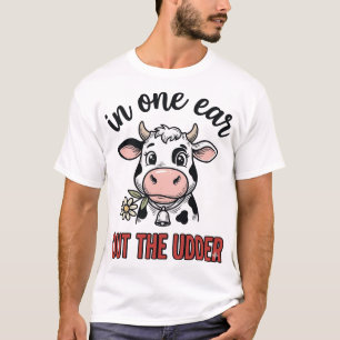 Lustige Kuh mit einem Ohr aus dem Euter-Shirt-Desi T-Shirt