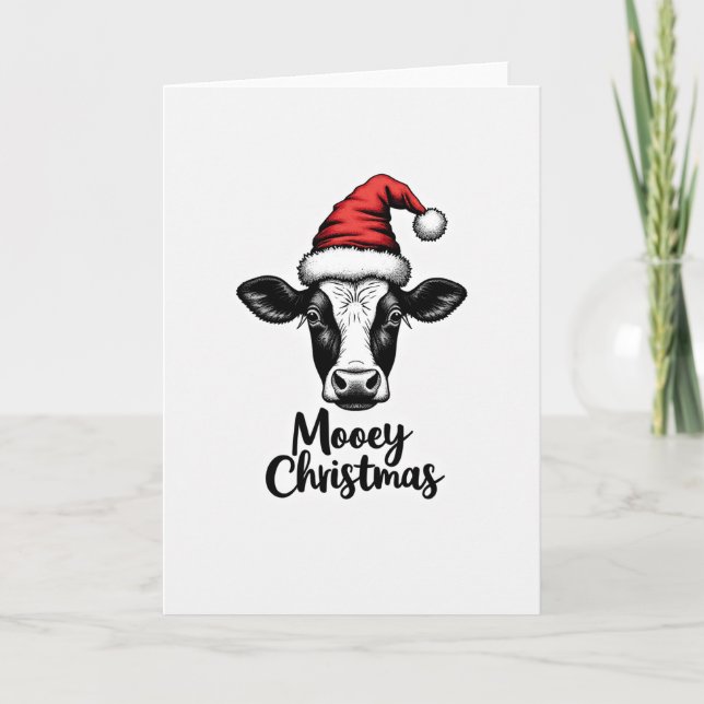 Lustige Kuh Mooey Weihnachten Karte (Vorderseite)