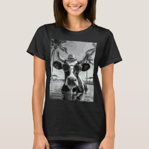 Lustige Kuh Selfie Sommerferien T-Shirt