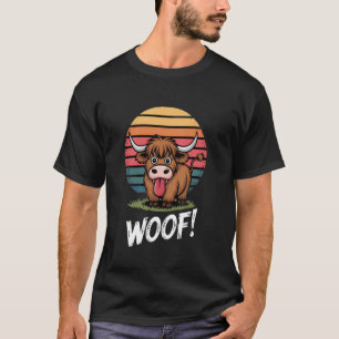 Lustige Kuh Stier Rind Vieh Vintage Sonnenuntergan T-Shirt