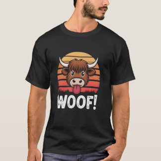 Lustige Kuh Stier Rindvieh Sr Vintage Sonnenunterg T-Shirt