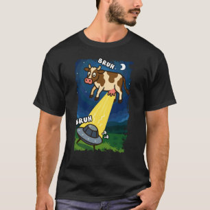 Lustige Kuh UFO Alien Tierliebhaber Bruh Jungen Mä T-Shirt