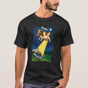 Lustige Kuh UFO Alien Tierliebhaber Bruh Jungen Mä T-Shirt