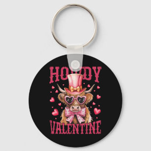 Lustige Kuh Valentinstag Cute Western Herz Sungles Schlüsselanhänger