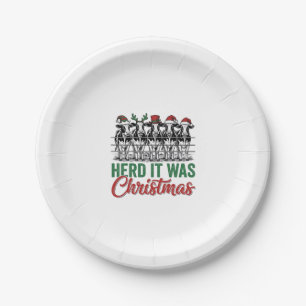 Lustige Kuh Weihnachten Vektor Design_1 Pappteller