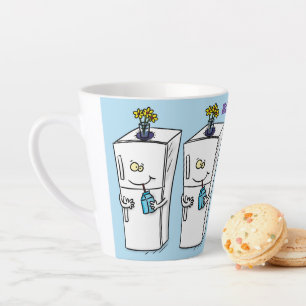 Lustige Kühlschrank-Cartoon-Illustration Milchtasse