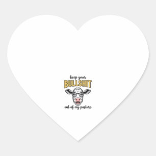 Lustige Kuhweide Vintage-Shirt Design_1 Herz-Aufkleber