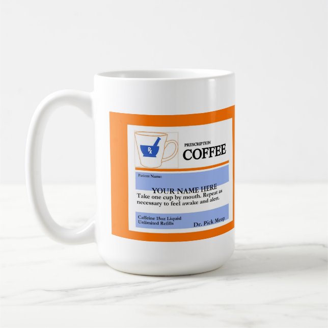 Lustige kundenspezifische Verordnungs-Kaffee-Tasse Tasse (Links)