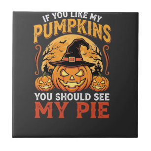 Lustige Kürbisse Halloween-Pie-Design_1 Fliese