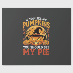Lustige Kürbisse Halloween-Pie-Design_1 Geschenkpapier