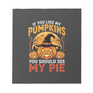 Lustige Kürbisse Halloween-Pie-Design_1 Notizblock