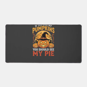 Lustige Kürbisse Halloween-Pie-Design_1 Schreibtischunterlage