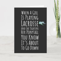 Lustige Lacrosse-Karten Teenager-Mädchen-Spielerin