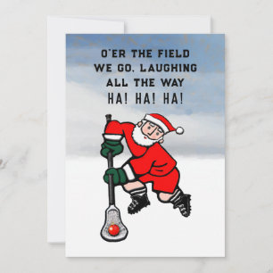 Lustige Lacrosse-Weihnachtsfeiertage Feiertagskarte