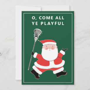 Lustige Lacrosse-Weihnachtskarten Feiertagskarte