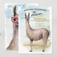 Lustige Lama-Aquarell-Hochzeit verschoben