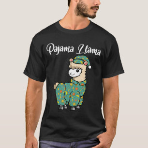 Lustige Lama-Pyjama-Lama-Schlafenszeit-Pyjama-Alpa T-Shirt
