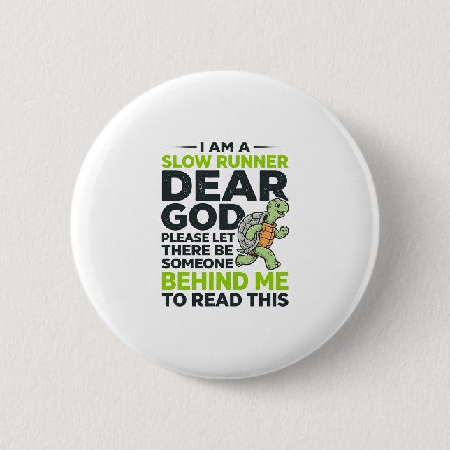 Lustige Langsamlauf-Schildkröten-Zitat Vintage-Gra Button (Vorderseite)