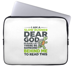 Lustige Langsamlauf-Schildkröten-Zitat Vintage-Gra Laptopschutzhülle