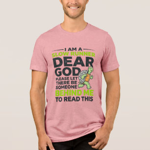 Lustige Langsamlauf-Schildkröten-Zitat Vintage-Gra Tri-Blend Shirt