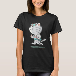 Lustige Laufkatze Haustier Katzenbaby Comic Tierlä T-Shirt
