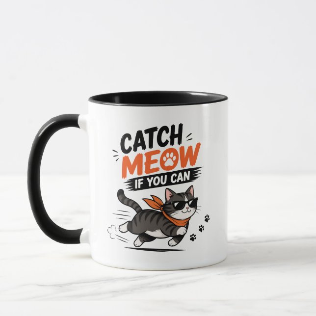 Lustige Laufkatze Tasse (Links)