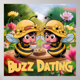 Lustige Launische Bienen Summen Beim Dating Poster