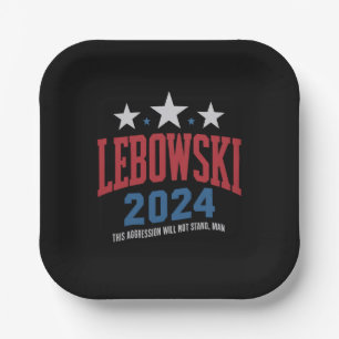 Lustige Lebowski Politische Wahl Abstimmung 2024  Pappteller